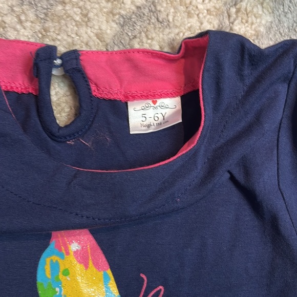 Blue butterfly dress size 5 - 6 T - Picture 2 of 4